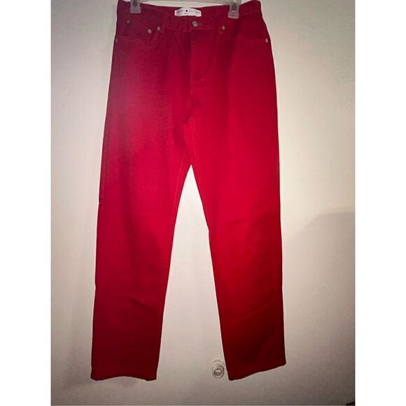 Vintage Y2K Tommy Hilfiger red denim pants size 8 - Picture 1 of 4